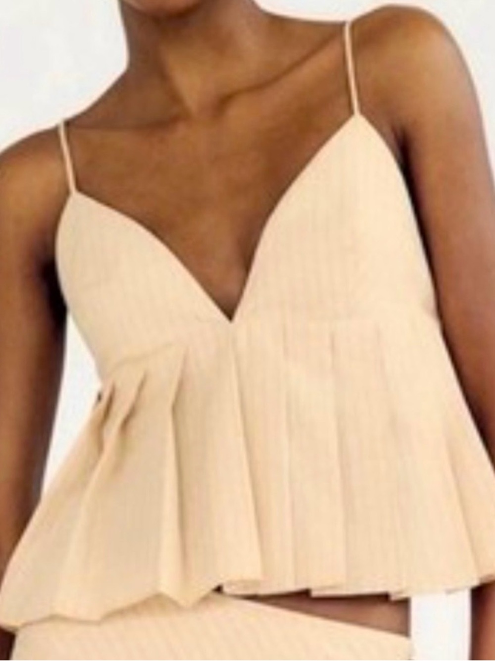 Zara Pleated Tiered Sleeveless Camisole